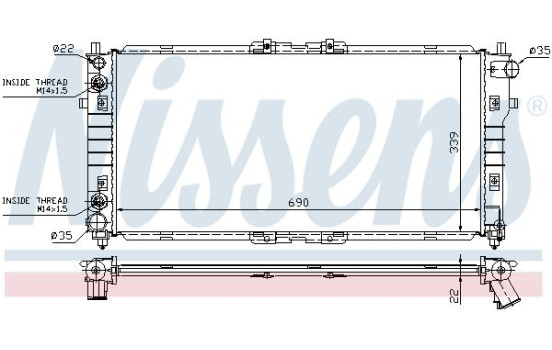 Radiator, engine cooling 62486A Nissens, Image 2