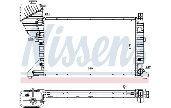 Radiator, engine cooling 62519A Nissens, Image 2