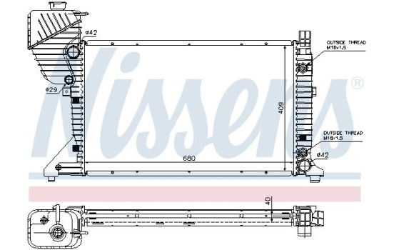 Radiator, engine cooling 62597A Nissens, Image 2