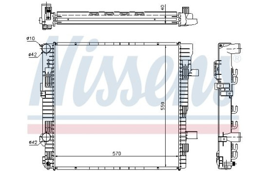 Radiator, engine cooling 62629A Nissens, Image 2