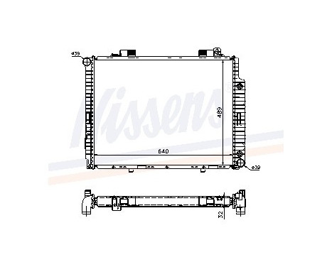 Radiator, engine cooling 62665A Nissens