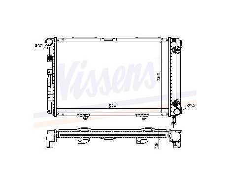 Radiator, engine cooling 62670A Nissens