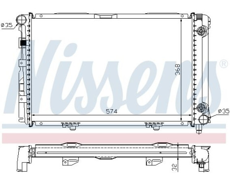 Radiator, engine cooling 62670A Nissens, Image 2