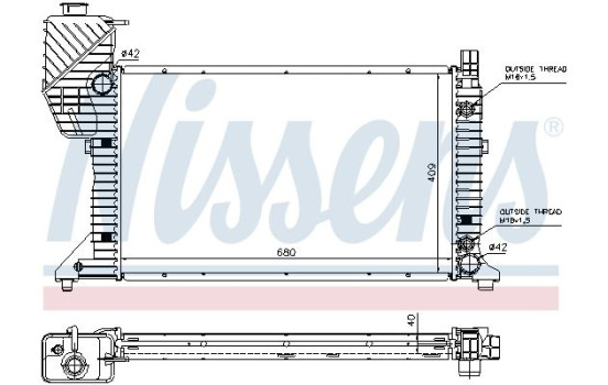 Radiator, engine cooling 62686A Nissens, Image 2