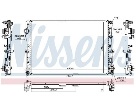 Radiator, engine cooling 627029 Nissens