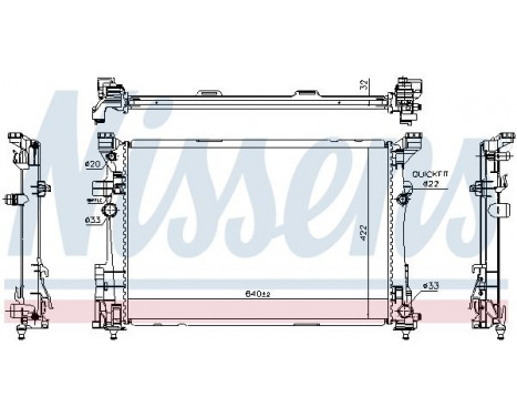 Radiator, engine cooling 627063 Nissens