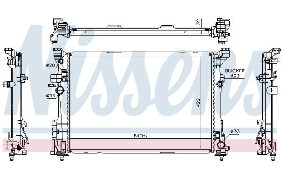Radiator, engine cooling 627063 Nissens