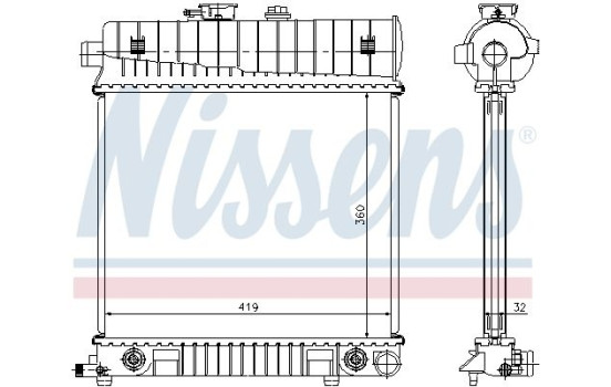 Radiator, engine cooling 62708A Nissens, Image 2
