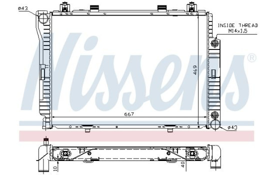 Radiator, engine cooling 62714A Nissens, Image 2