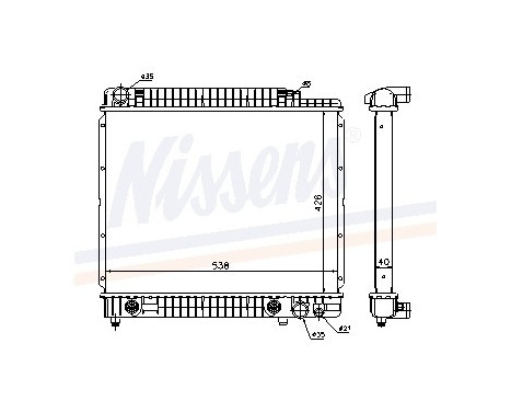Radiator, engine cooling 62724A Nissens