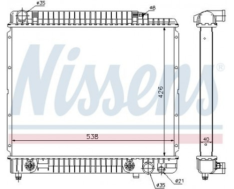 Radiator, engine cooling 62724A Nissens, Image 2