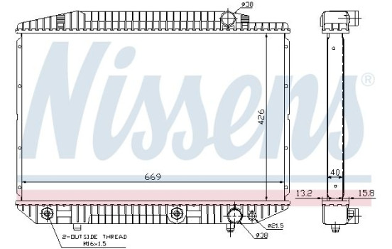 Radiator, engine cooling 62727A Nissens, Image 5