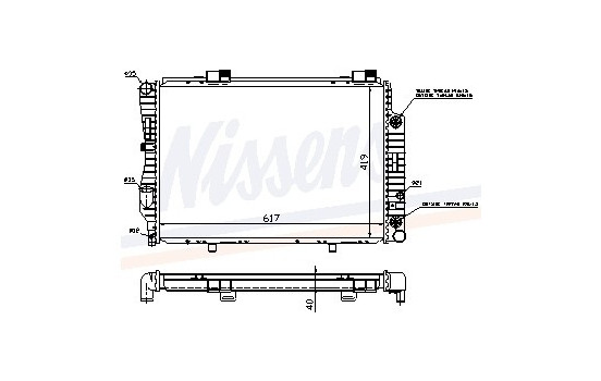 Radiator, engine cooling 62739A Nissens
