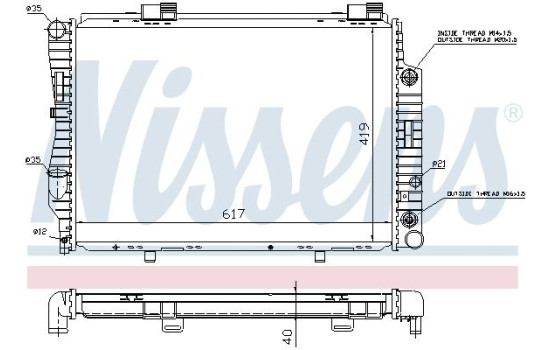 Radiator, engine cooling 62739A Nissens, Image 2