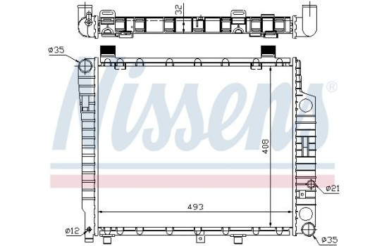 Radiator, engine cooling 62754A Nissens, Image 2