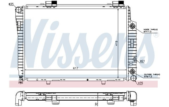 Radiator, engine cooling 62756A Nissens, Image 2