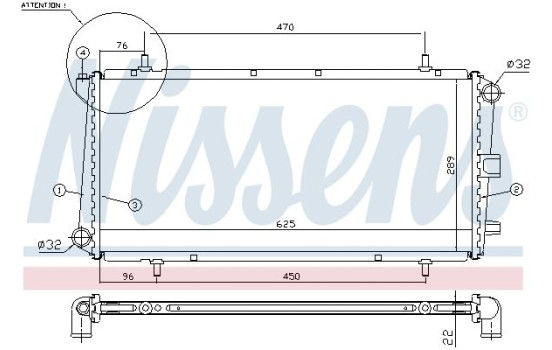 Radiator, engine cooling 62785A Nissens, Image 2
