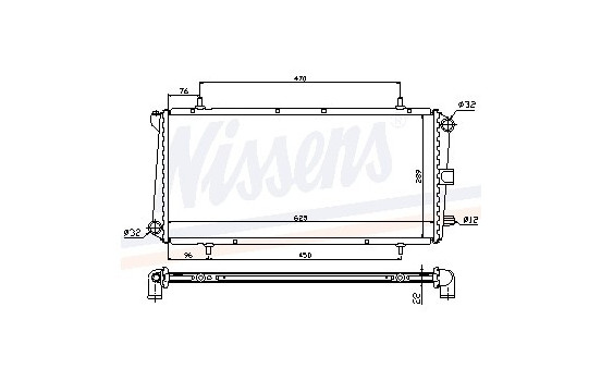 Radiator, engine cooling 62785A Nissens