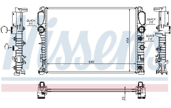 Radiator, engine cooling 62792A Nissens, Image 2