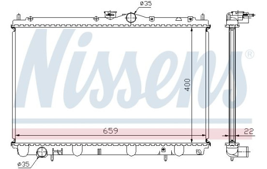 Radiator, engine cooling 62857A Nissens, Image 2