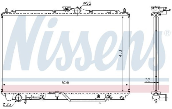 Radiator, engine cooling 62860A Nissens, Image 2