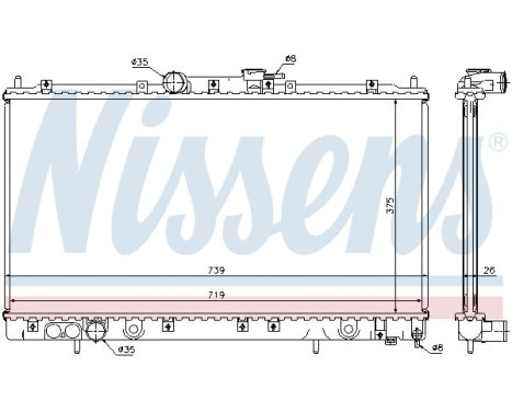 Radiator, engine cooling 62868A Nissens, Image 2