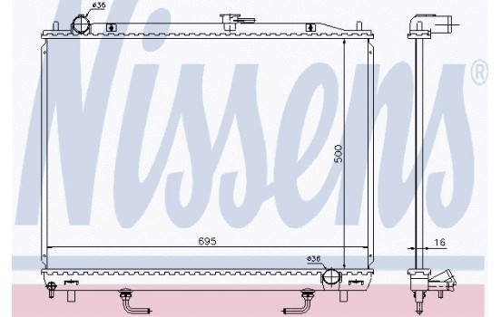 Radiator, engine cooling 628959 Nissens