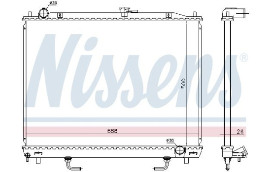 Radiator, engine cooling 628959 Nissens, Image 2
