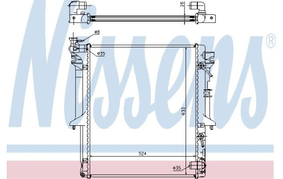 Radiator, engine cooling 62896 Nissens