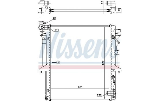 Radiator, engine cooling 62896 Nissens, Image 2