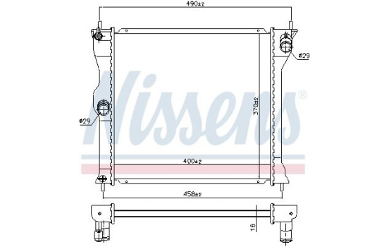 Radiator, engine cooling 628963 Nissens