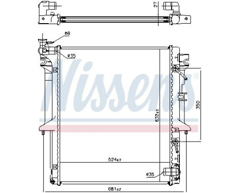 Radiator, engine cooling 628966 Nissens