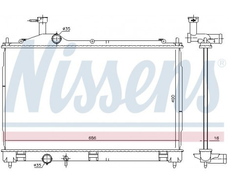 Radiator, engine cooling 628967 Nissens