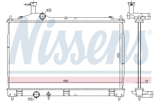 Radiator, engine cooling 628967 Nissens