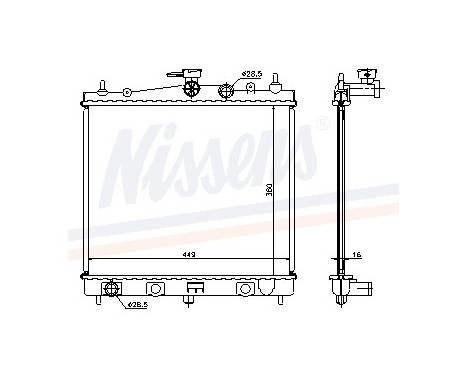 Radiator, engine cooling 62902A Nissens