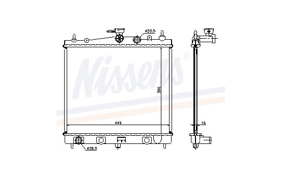 Radiator, engine cooling 62902A Nissens