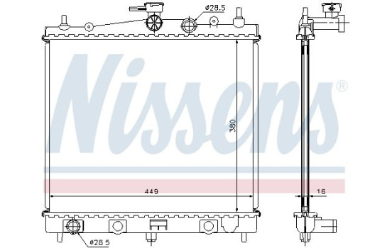 Radiator, engine cooling 62902A Nissens, Image 2