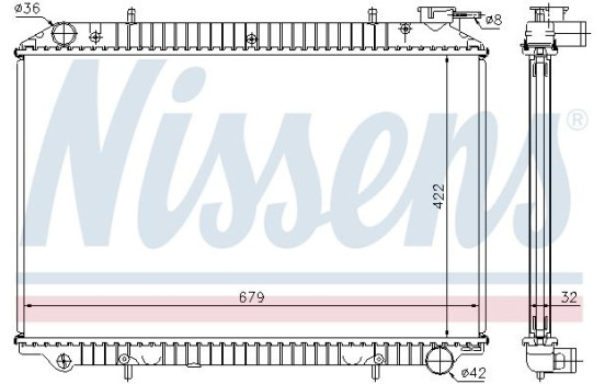 Radiator, engine cooling 62921A Nissens, Image 2
