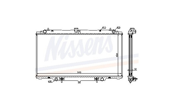 Radiator, engine cooling 62953A Nissens