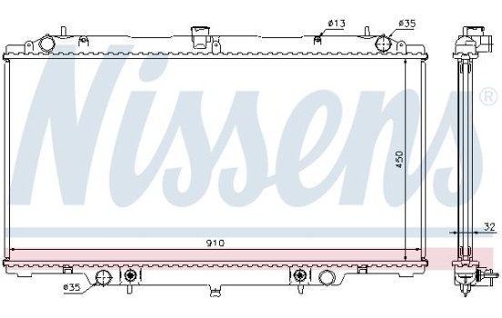 Radiator, engine cooling 62953A Nissens, Image 2