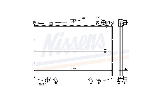 Radiator, engine cooling 62988 Nissens