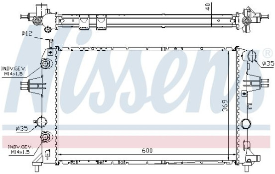 Radiator, engine cooling 63003A Nissens, Image 2