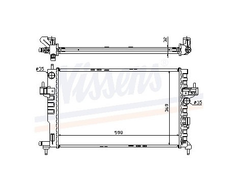 Radiator, engine cooling 63009A Nissens