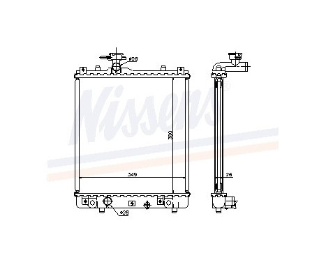 Radiator, engine cooling 63014A Nissens