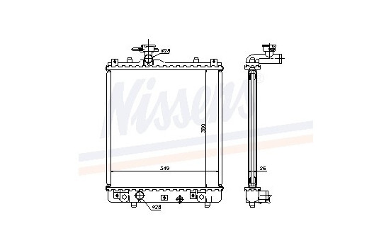 Radiator, engine cooling 63014A Nissens
