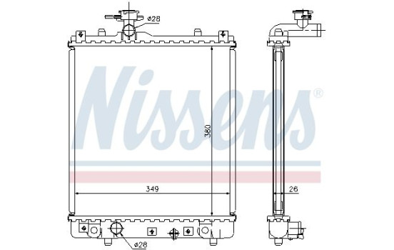 Radiator, engine cooling 63014A Nissens, Image 2