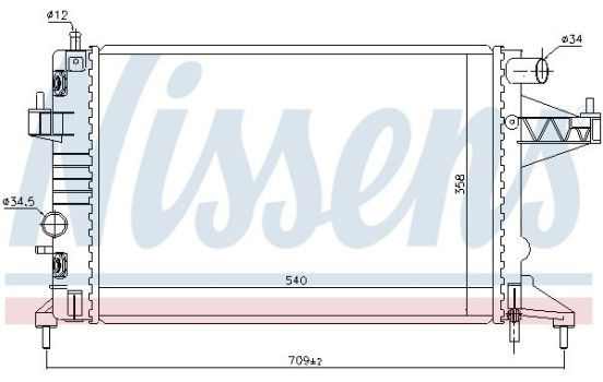 Radiator, engine cooling 63018 Nissens