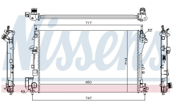 Radiator, engine cooling 63024A Nissens, Image 2