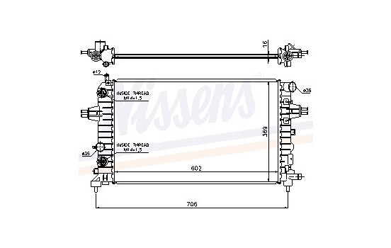 Radiator, engine cooling 63027A Nissens