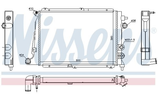 Radiator, engine cooling 63057 Nissens